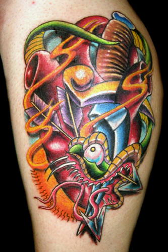 Tattoos - snake,dagger,heart morph - 17086